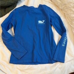 Vineyard Vines Kids Long-Sleeve Pocket Tee in Blue